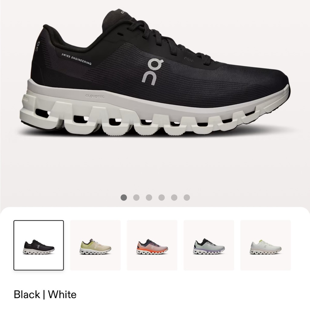 On Running Black and White Athletic Shoes